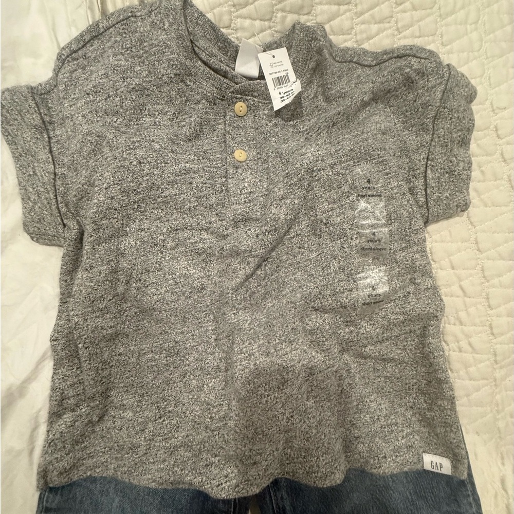GAP Kids Heather Gray Polo Shirt & Jeans Set
